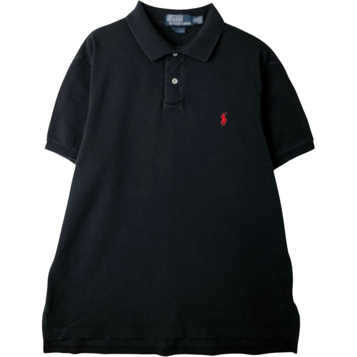 Ralph Lauren POLO by Ralph Lauren short sleeve polo shirt, men's XL size cotton black type Vintage Second Hand