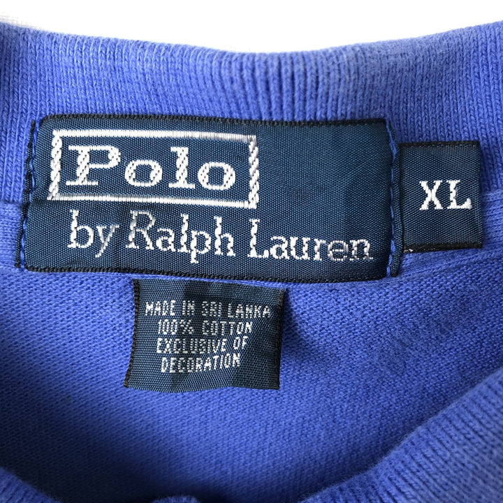 Ralph Lauren POLO by Ralph Lauren short sleeve polo shirt, men's XL size cotton blue type Vintage Second Hand