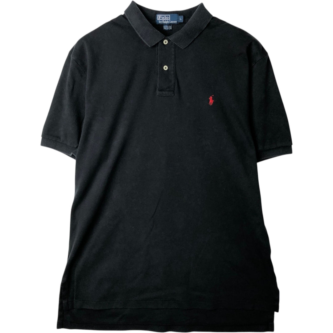 Ralph Lauren POLO by Ralph Lauren short sleeve polo shirt, men's size L cotton black type Vintage Second Hand