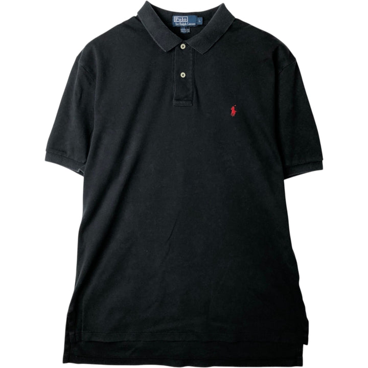 Ralph Lauren POLO by Ralph Lauren short sleeve polo shirt, men's size L cotton black type Vintage Second Hand