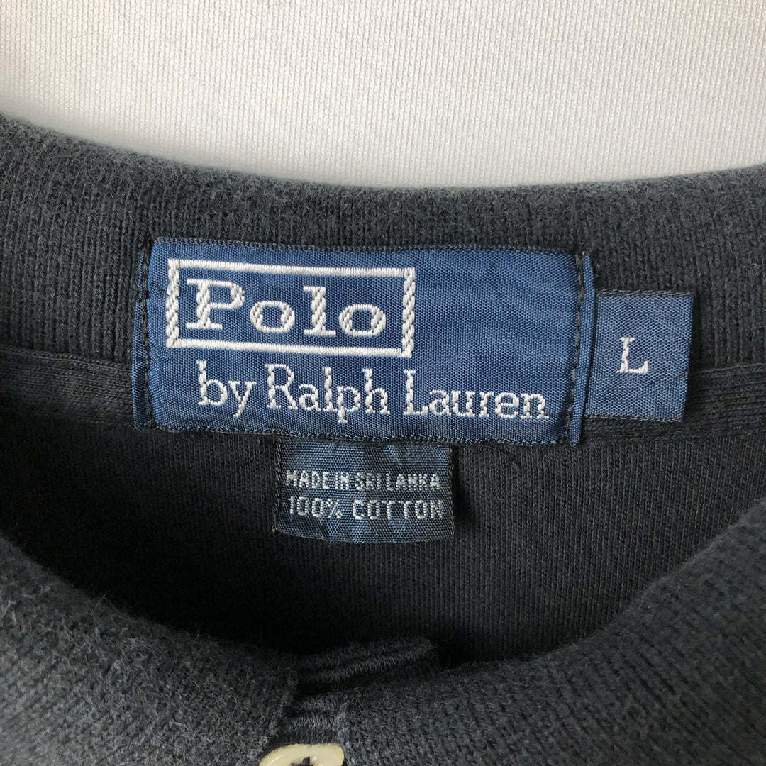Ralph Lauren POLO by Ralph Lauren short sleeve polo shirt, men's size L cotton black type Vintage Second Hand