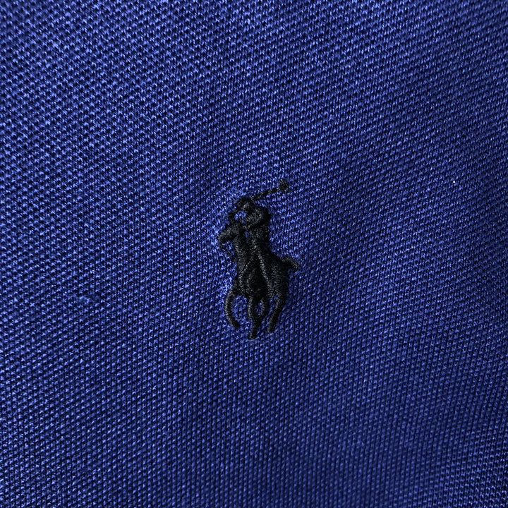 Ralph Lauren POLO by Ralph Lauren CUSTOM FIT short sleeve polo shirt, men's size L Pima Cotton blue type Vintage Second Hand
