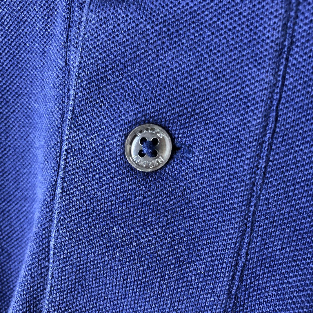 Ralph Lauren POLO by Ralph Lauren CUSTOM FIT short sleeve polo shirt, men's size L Pima Cotton blue type Vintage Second Hand