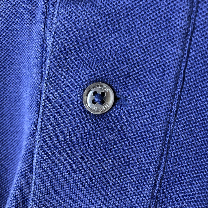 Ralph Lauren POLO by Ralph Lauren CUSTOM FIT short sleeve polo shirt, men's size L Pima Cotton blue type Vintage Second Hand