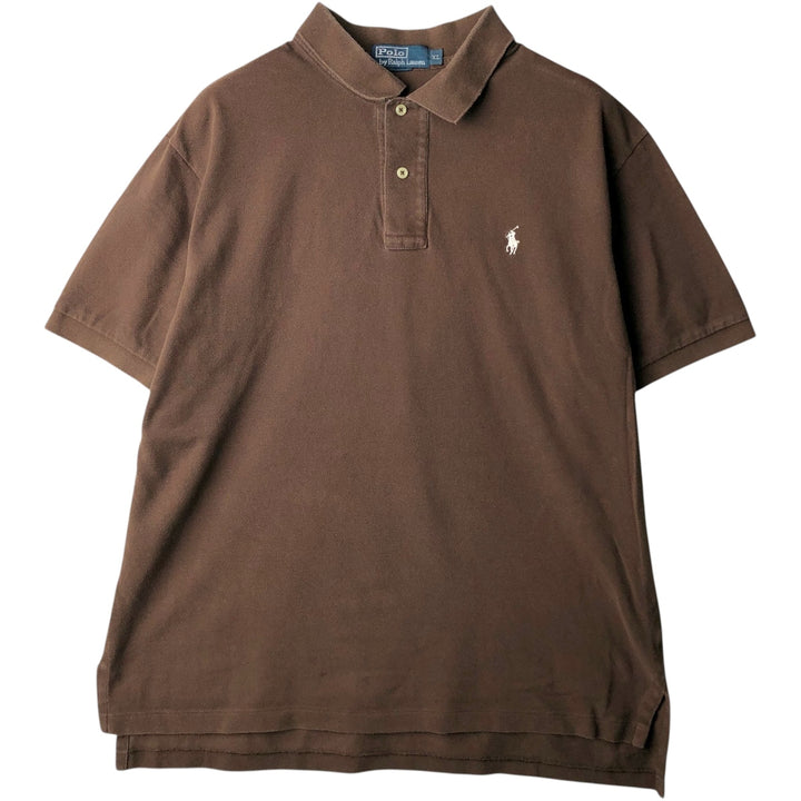 Ralph Lauren POLO by Ralph Lauren short sleeve polo shirt, men's XL size cotton brown type Vintage Second Hand