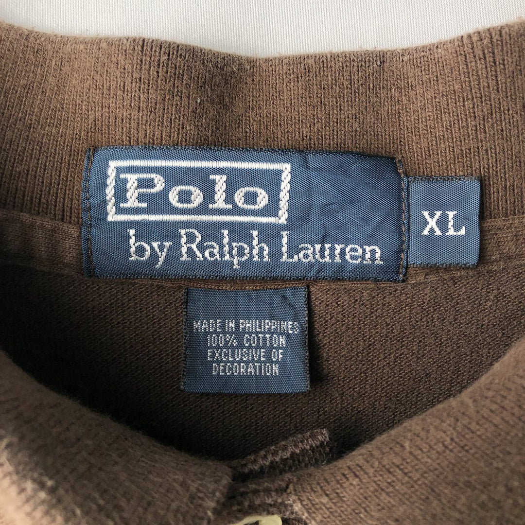 Ralph Lauren POLO by Ralph Lauren short sleeve polo shirt, men's XL size cotton brown type Vintage Second Hand