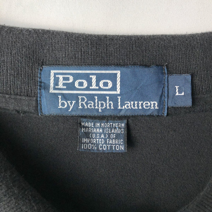 Ralph Lauren POLO by Ralph Lauren short sleeve polo shirt, men's size L cotton black type Vintage Second Hand