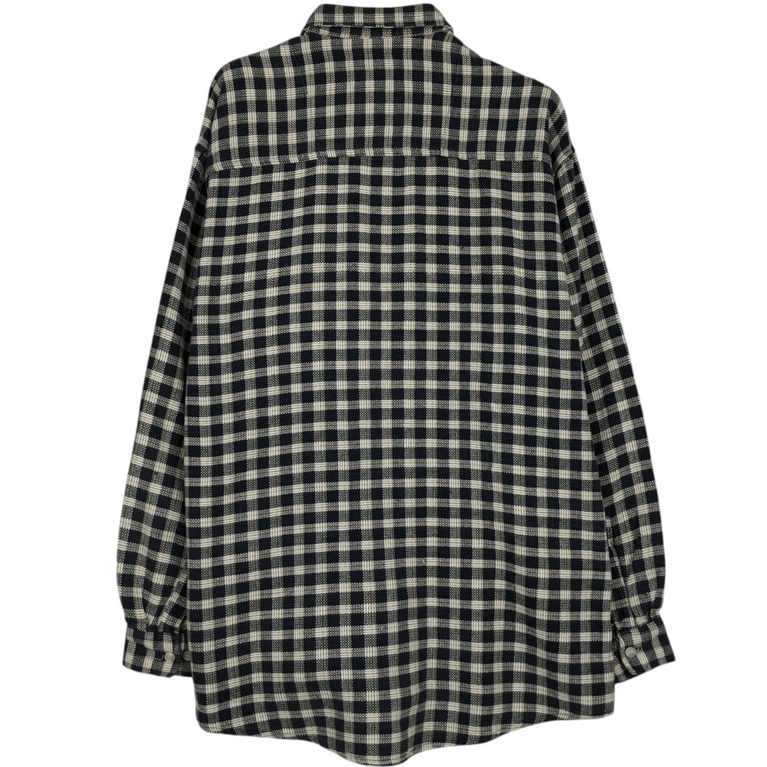 90'S Alaska ALASKA Long-Sleeve Light Flannel Check Shirt, Men's Size L (approx.), Vintage cotton Khaki type Vintage Second Hand