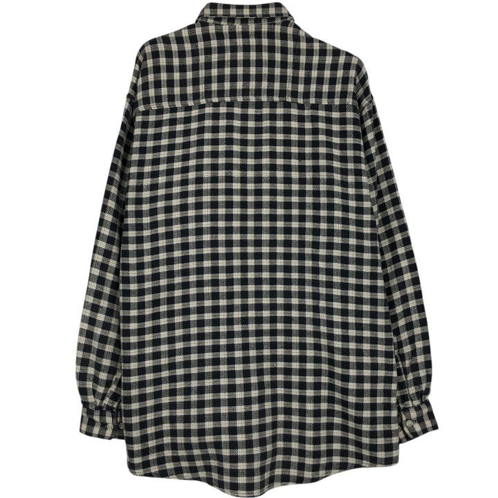 90'S Alaska ALASKA Long-Sleeve Light Flannel Check Shirt, Men's Size L (approx.), Vintage cotton Khaki type Vintage Second Hand