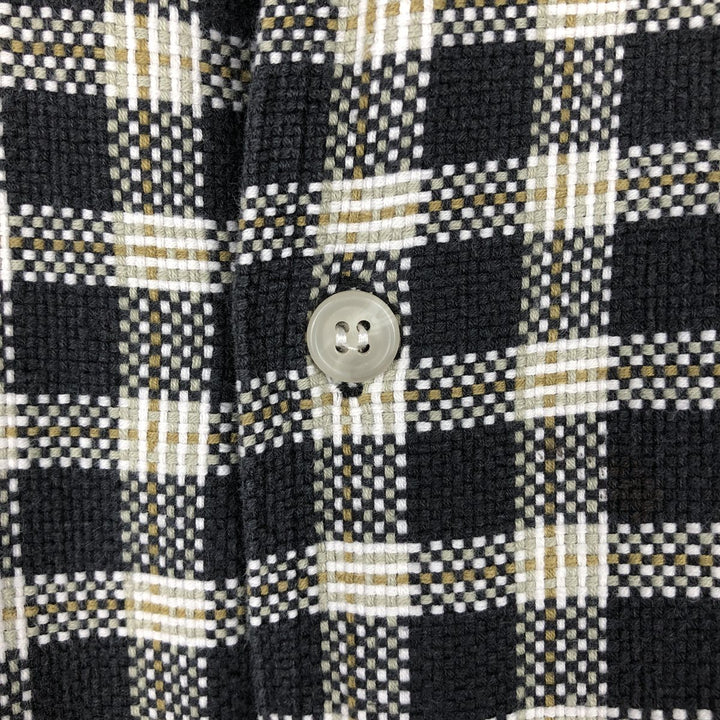 90'S Alaska ALASKA Long-Sleeve Light Flannel Check Shirt, Men's Size L (approx.), Vintage cotton Khaki type Vintage Second Hand