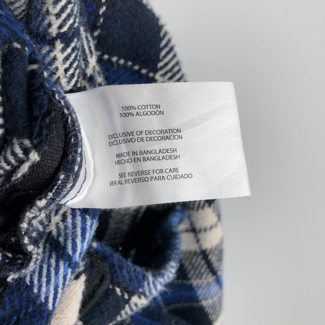 ORVIS Long Sleeve Heavy Flannel Check Shirt, Men's XL cotton blue type Vintage Second Hand