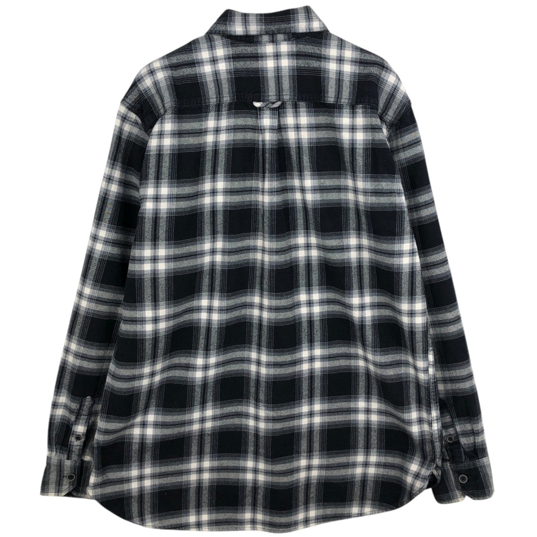 JACHS Ombre Check Long-Sleeve Flannel Check Shirt, Men's Size XL (approx.) cotton black type Vintage Second Hand
