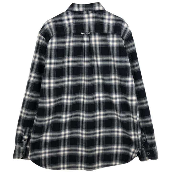 JACHS Ombre Check Long-Sleeve Flannel Check Shirt, Men's Size XL (approx.) cotton black type Vintage Second Hand