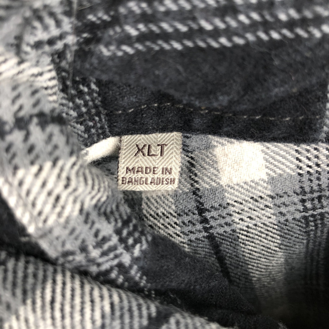 JACHS Ombre Check Long-Sleeve Flannel Check Shirt, Men's Size XL (approx.) cotton black type Vintage Second Hand
