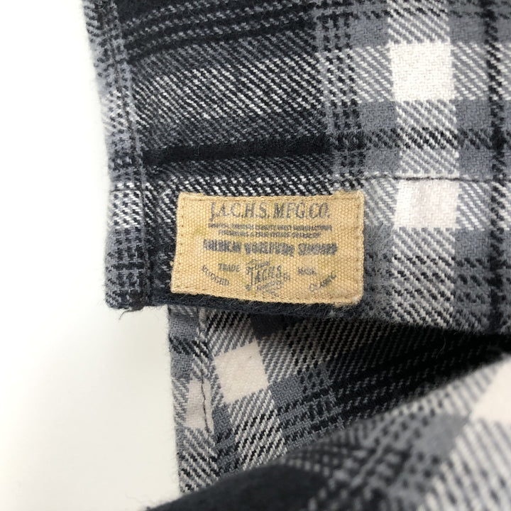 JACHS Ombre Check Long-Sleeve Flannel Check Shirt, Men's Size XL (approx.) cotton black type Vintage Second Hand