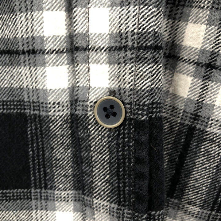 JACHS Ombre Check Long-Sleeve Flannel Check Shirt, Men's Size XL (approx.) cotton black type Vintage Second Hand