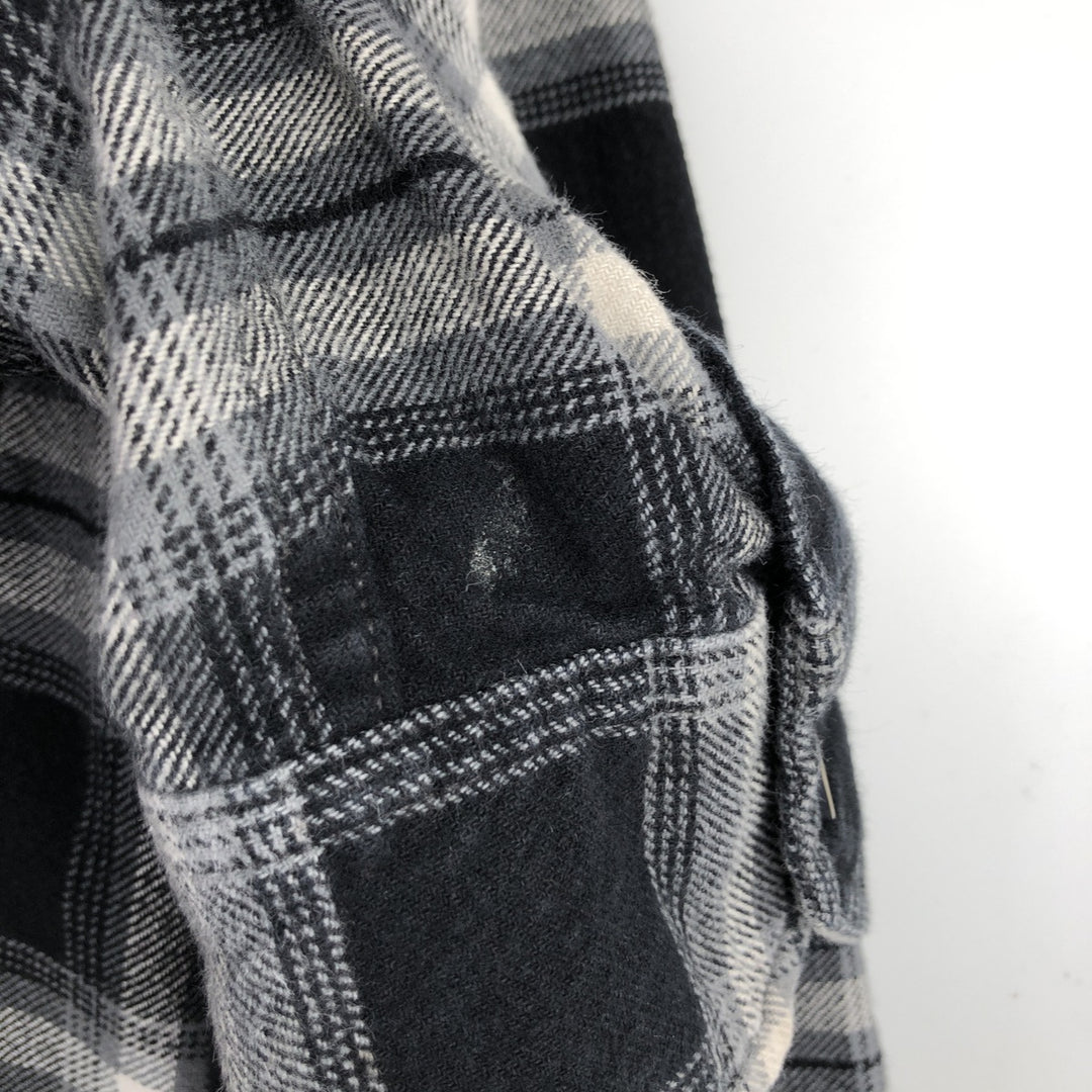 JACHS Ombre Check Long-Sleeve Flannel Check Shirt, Men's Size XL (approx.) cotton black type Vintage Second Hand