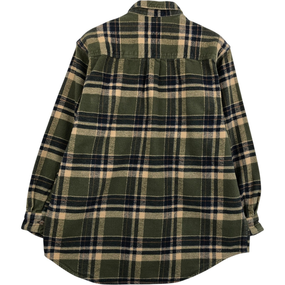 FIELD and STREAM Long Sleeve Flannel Check Shirt, Men's Size L cotton Khaki type Vintage Second Hand