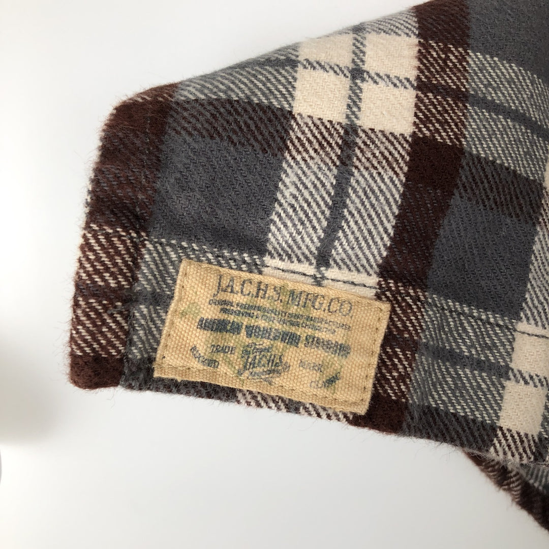 JACHS Flannel Check Shirt, Men's Size XL cotton gray type Vintage Second Hand