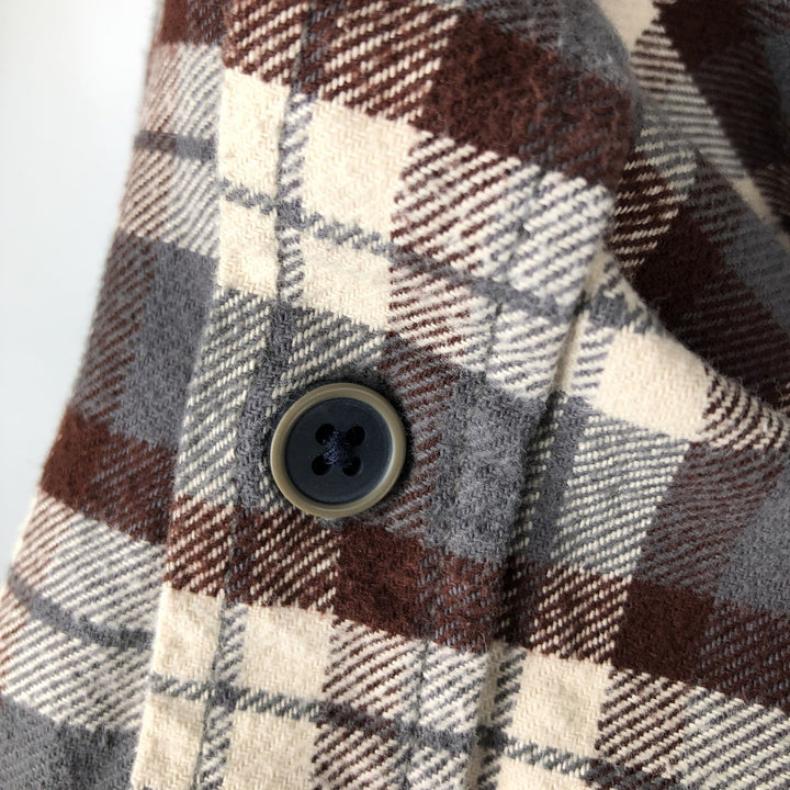 JACHS Flannel Check Shirt, Men's Size XL cotton gray type Vintage Second Hand