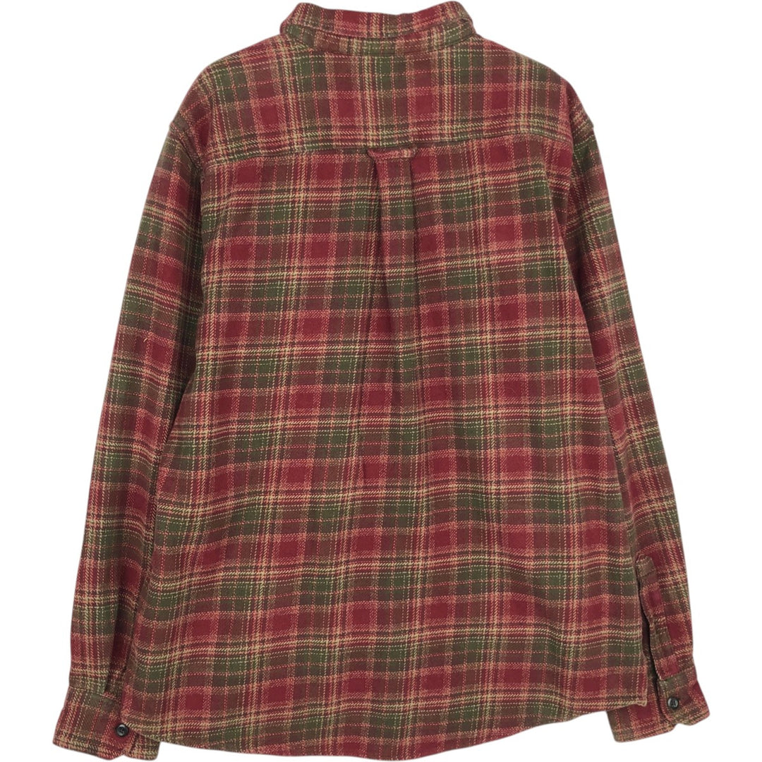 ORVIS Long Sleeve Flannel Check Shirt, Men's XL Size cotton red type reddish brown Vintage Second Hand
