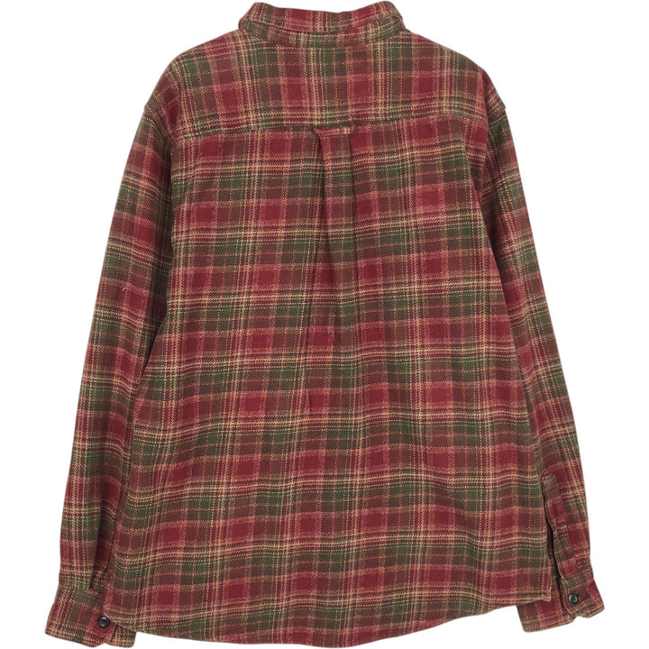 ORVIS Long Sleeve Flannel Check Shirt, Men's XL Size cotton red type reddish brown Vintage Second Hand