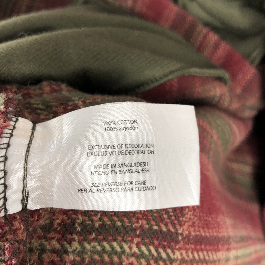 ORVIS Long Sleeve Flannel Check Shirt, Men's XL Size cotton red type reddish brown Vintage Second Hand