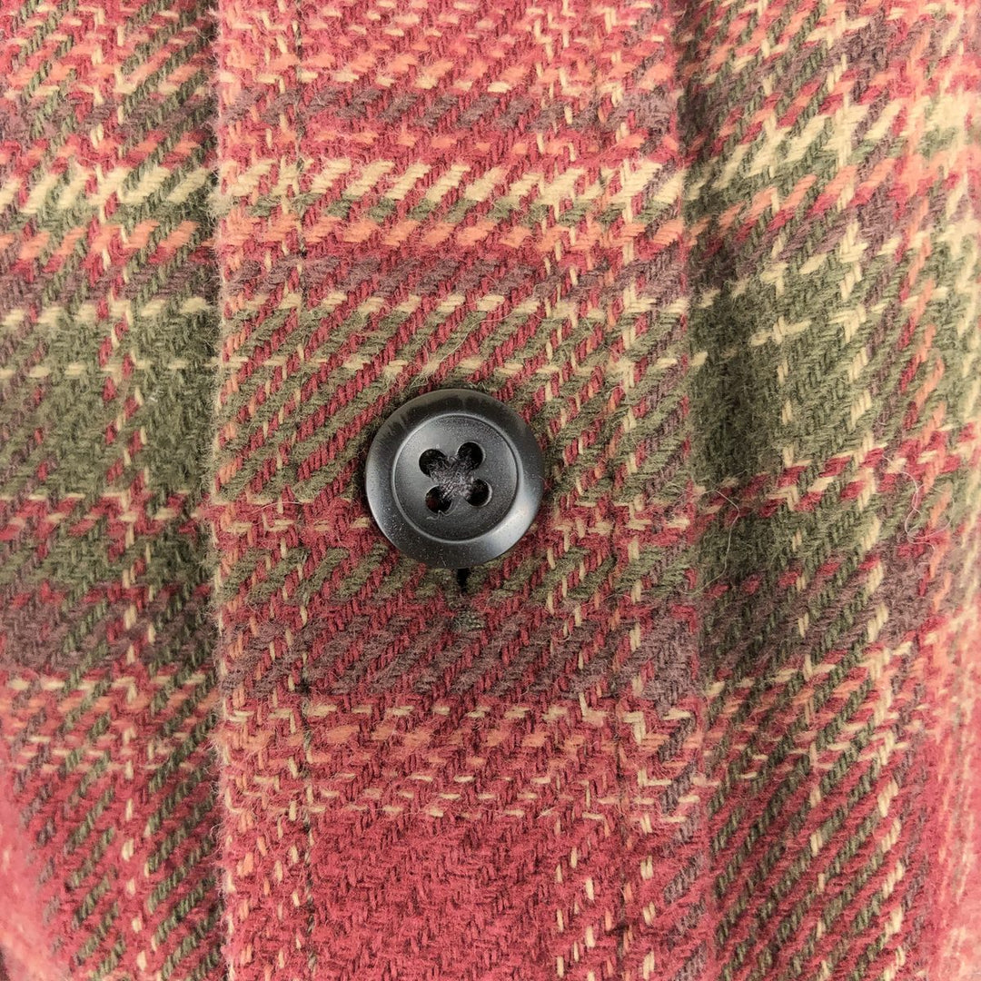 ORVIS Long Sleeve Flannel Check Shirt, Men's XL Size cotton red type reddish brown Vintage Second Hand