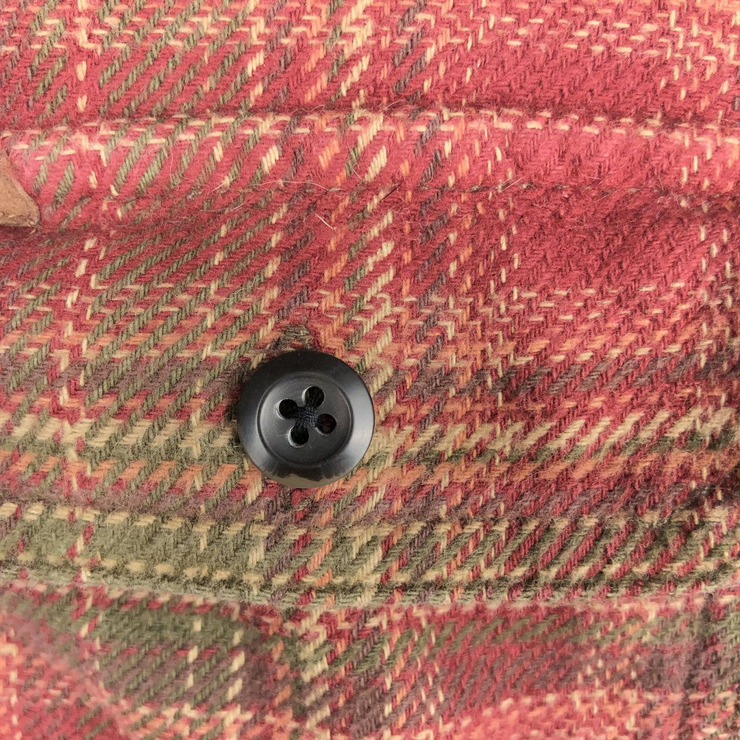 ORVIS Long Sleeve Flannel Check Shirt, Men's XL Size cotton red type reddish brown Vintage Second Hand