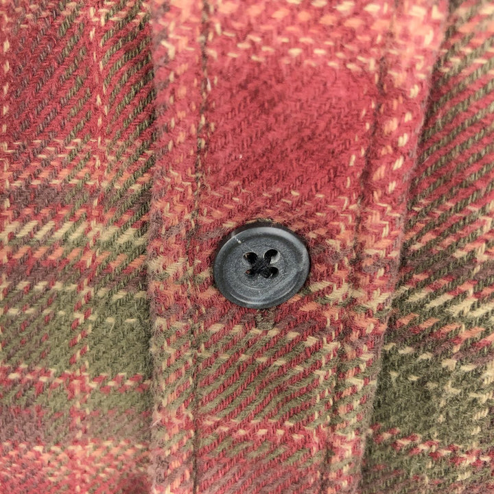 ORVIS Long Sleeve Flannel Check Shirt, Men's XL Size cotton red type reddish brown Vintage Second Hand