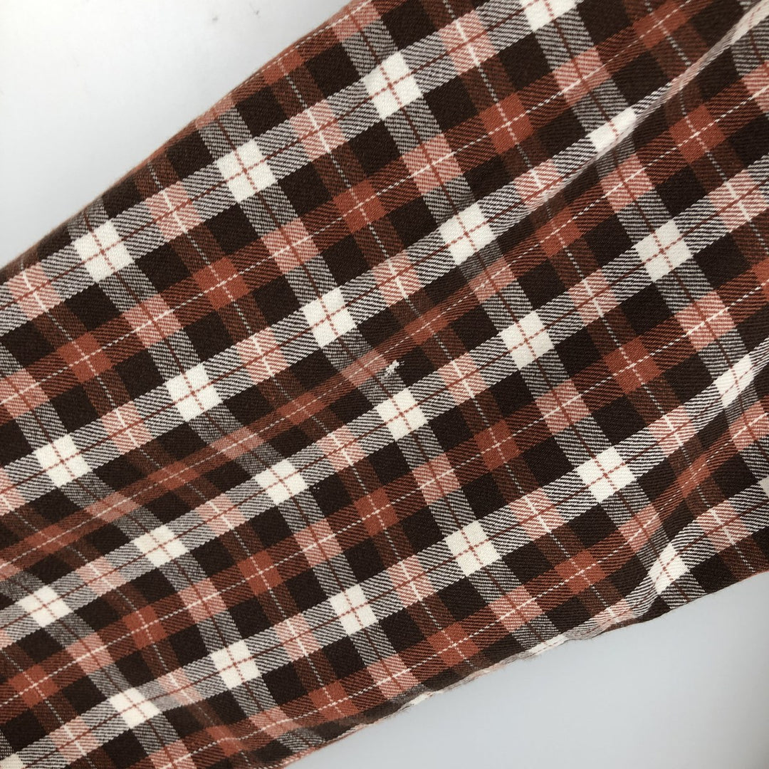 ST.JOHN'S BAY Long Sleeve Button Down Light Flannel Check Shirt Men's XL cotton brown type Vintage Second Hand
