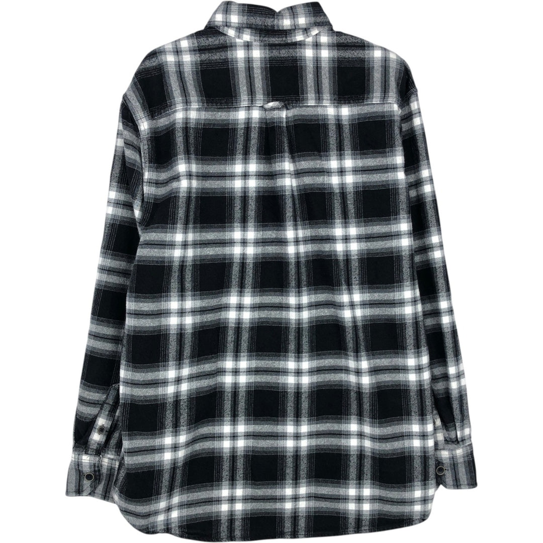 JACHS Long Sleeve Flannel Check Shirt, Men's Size L cotton gray type Vintage Second Hand
