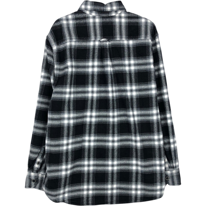 JACHS Long Sleeve Flannel Check Shirt, Men's Size L cotton gray type Vintage Second Hand