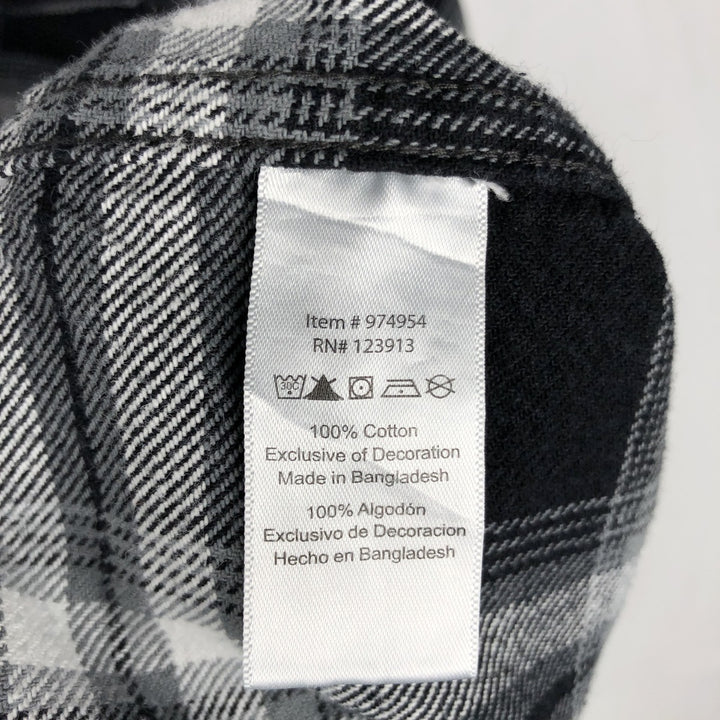 JACHS Long Sleeve Flannel Check Shirt, Men's Size L cotton gray type Vintage Second Hand