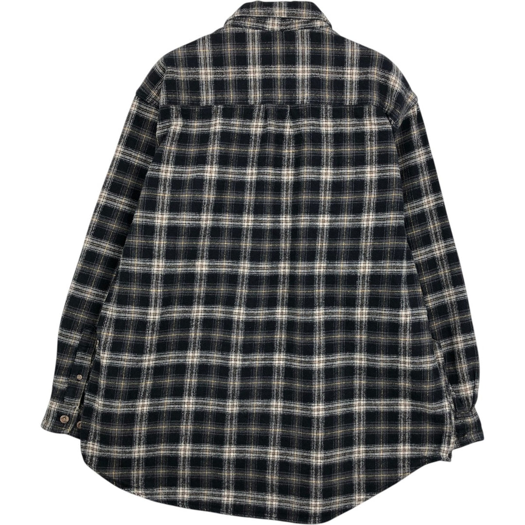 FIELD and STREAM Long-Sleeve Flannel Check Shirt, Men's Size XL (approx.) cotton black type Vintage Second Hand