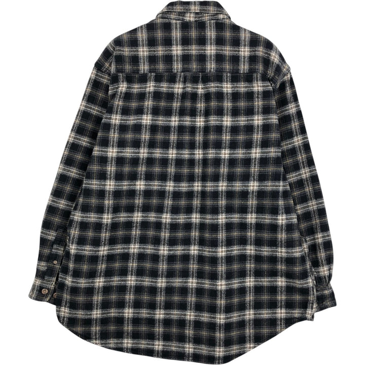 FIELD and STREAM Long-Sleeve Flannel Check Shirt, Men's Size XL (approx.) cotton black type Vintage Second Hand
