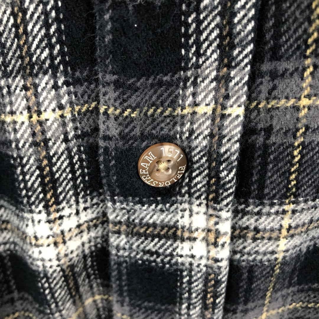 FIELD and STREAM Long-Sleeve Flannel Check Shirt, Men's Size XL (approx.) cotton black type Vintage Second Hand