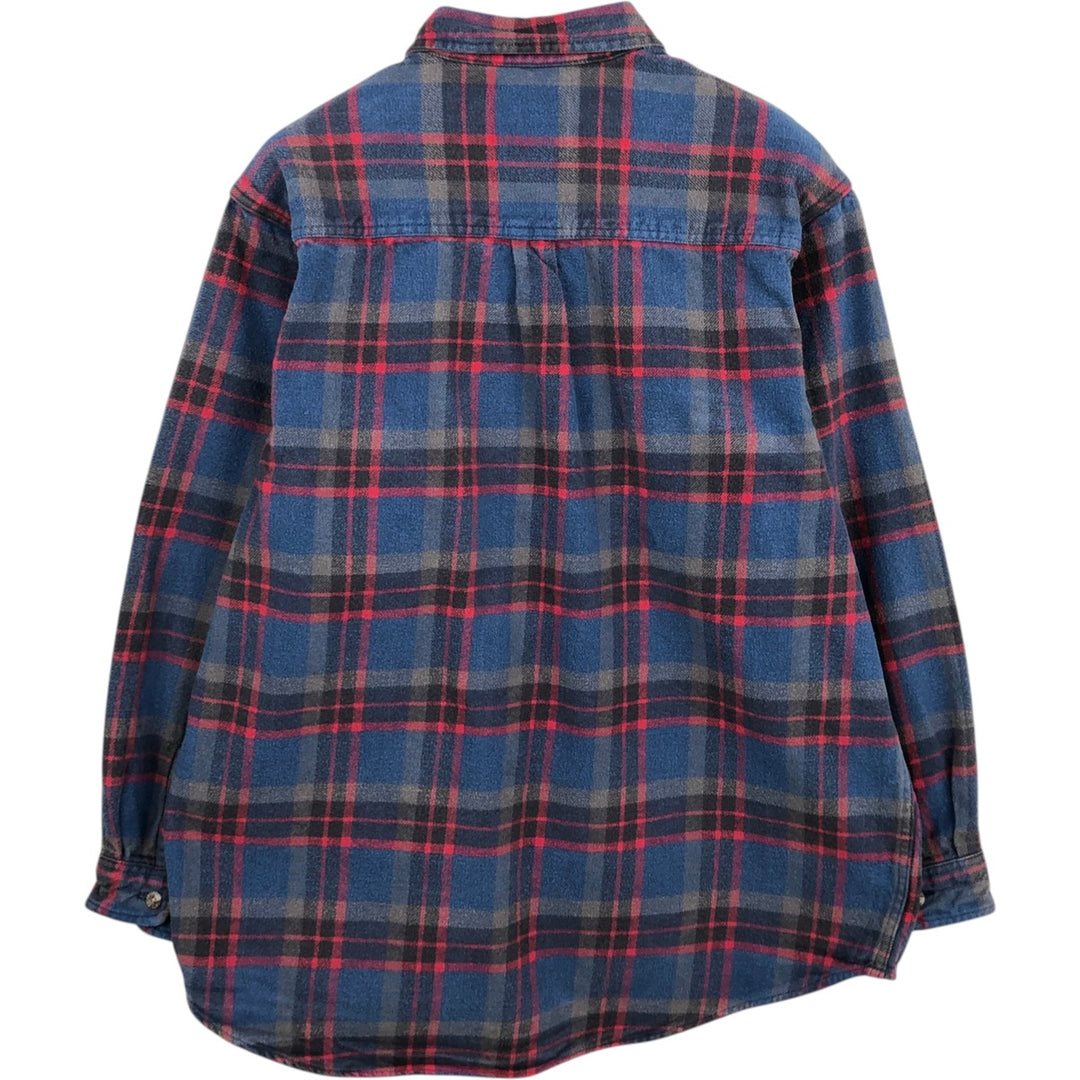FIELD AND STREAM Long Sleeve Heavy Flannel Check Shirt, Men's XL cotton blue type Vintage Second Hand