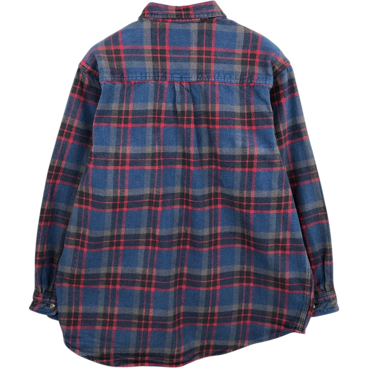 FIELD AND STREAM Long Sleeve Heavy Flannel Check Shirt, Men's XL cotton blue type Vintage Second Hand