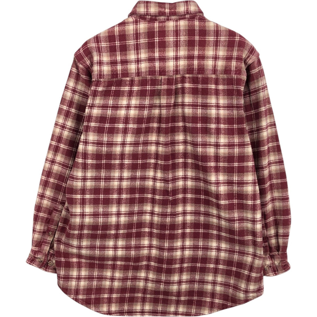 FIELD AND STREAM Long Sleeve Heavy Flannel Check Shirt, Men's Size M cotton red type Vintage Second Hand