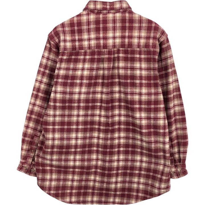 FIELD AND STREAM Long Sleeve Heavy Flannel Check Shirt, Men's Size M cotton red type Vintage Second Hand