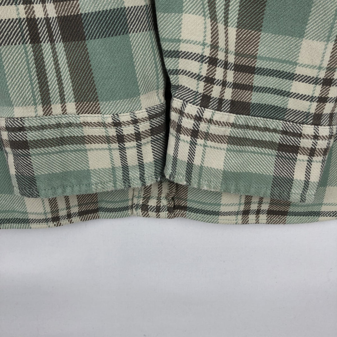 Ralph Lauren POLO by Ralph Lauren MATLOCK Long-Sleeve Light Flannel Check Shirt, Men's Size L (approx.) cotton Emerald green Vintage Second Hand