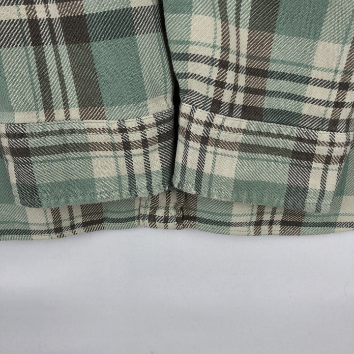 Ralph Lauren POLO by Ralph Lauren MATLOCK Long-Sleeve Light Flannel Check Shirt, Men's Size L (approx.) cotton Emerald green Vintage Second Hand
