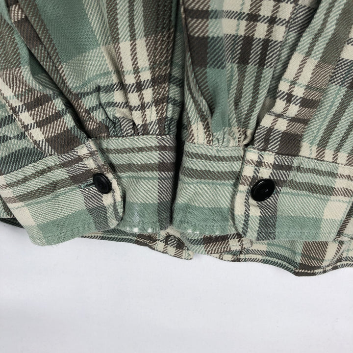 Ralph Lauren POLO by Ralph Lauren MATLOCK Long-Sleeve Light Flannel Check Shirt, Men's Size L (approx.) cotton Emerald green Vintage Second Hand