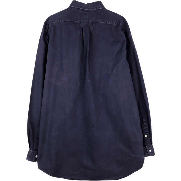 Ralph Lauren long-sleeved button-down flannel shirt, men's size XL (approx.) cotton navy blue type Vintage Second Hand