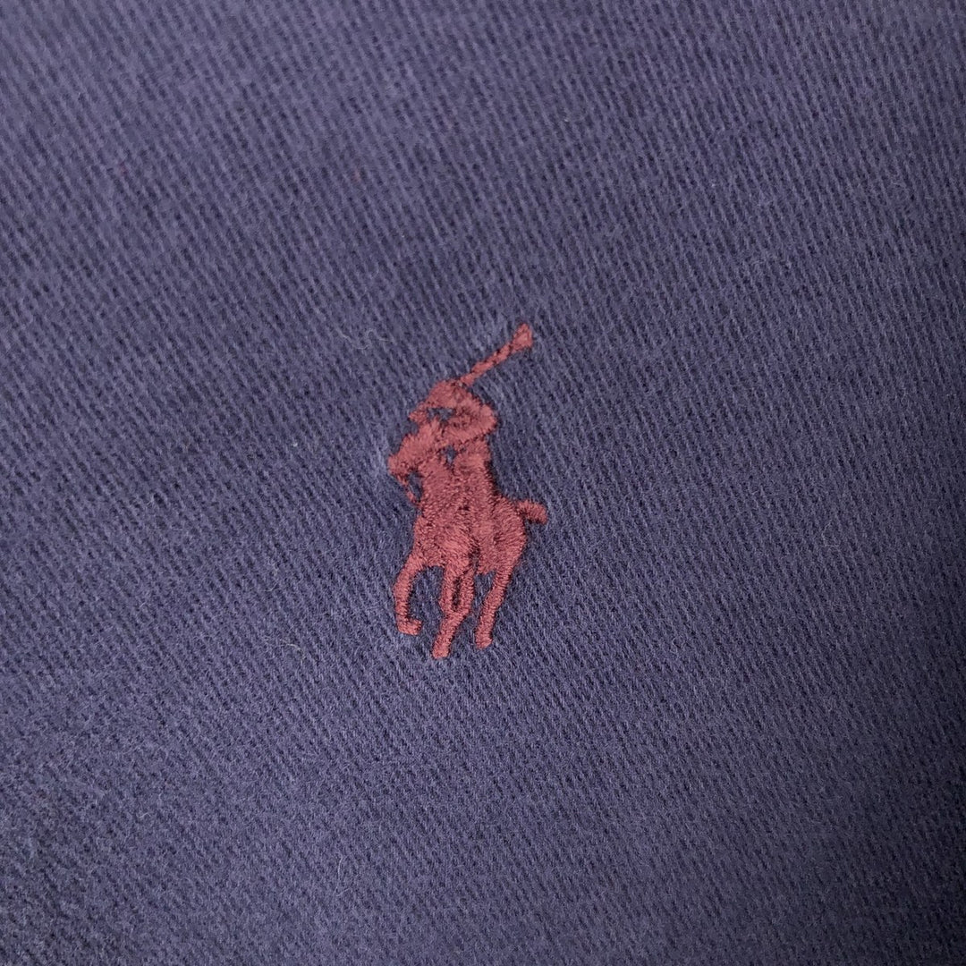 Ralph Lauren long-sleeved button-down flannel shirt, men's size XL (approx.) cotton navy blue type Vintage Second Hand