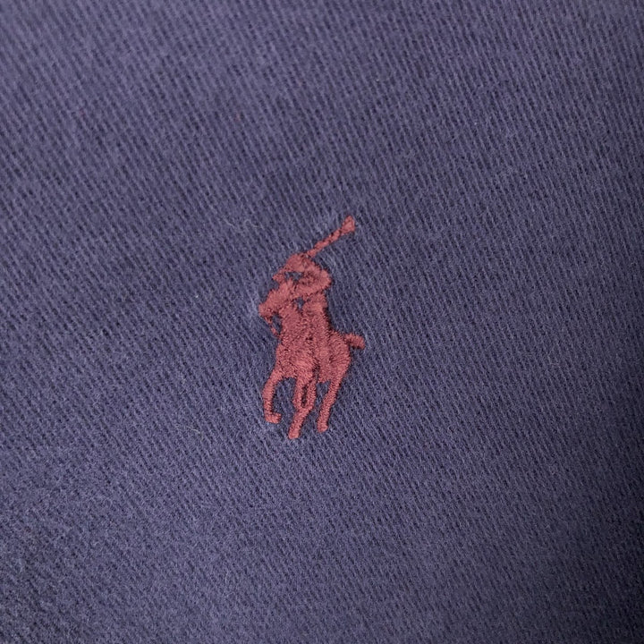 Ralph Lauren long-sleeved button-down flannel shirt, men's size XL (approx.) cotton navy blue type Vintage Second Hand