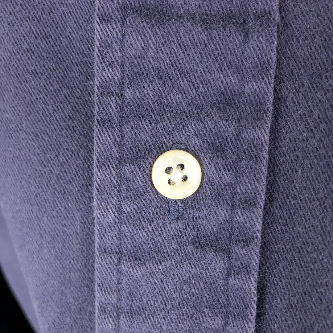Ralph Lauren long-sleeved button-down flannel shirt, men's size XL (approx.) cotton navy blue type Vintage Second Hand