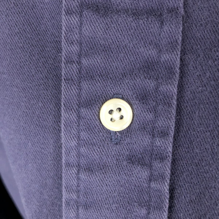 Ralph Lauren long-sleeved button-down flannel shirt, men's size XL (approx.) cotton navy blue type Vintage Second Hand