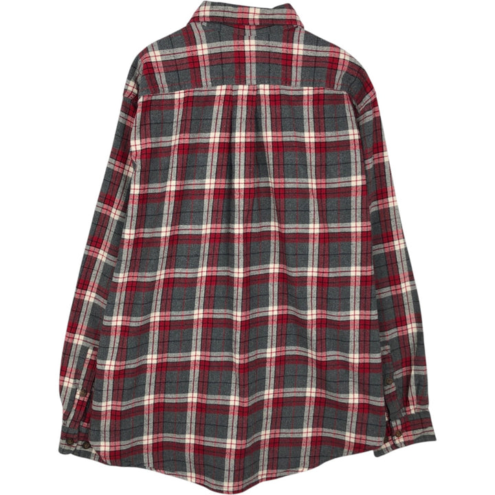 2000'S Eddie Bauer Long-Sleeve Flannel Check Shirt, Men's Size XL (approx.) cotton red type Vintage Second Hand